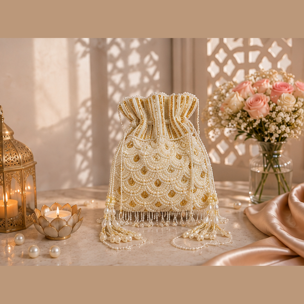 Artisan hand-beading detail